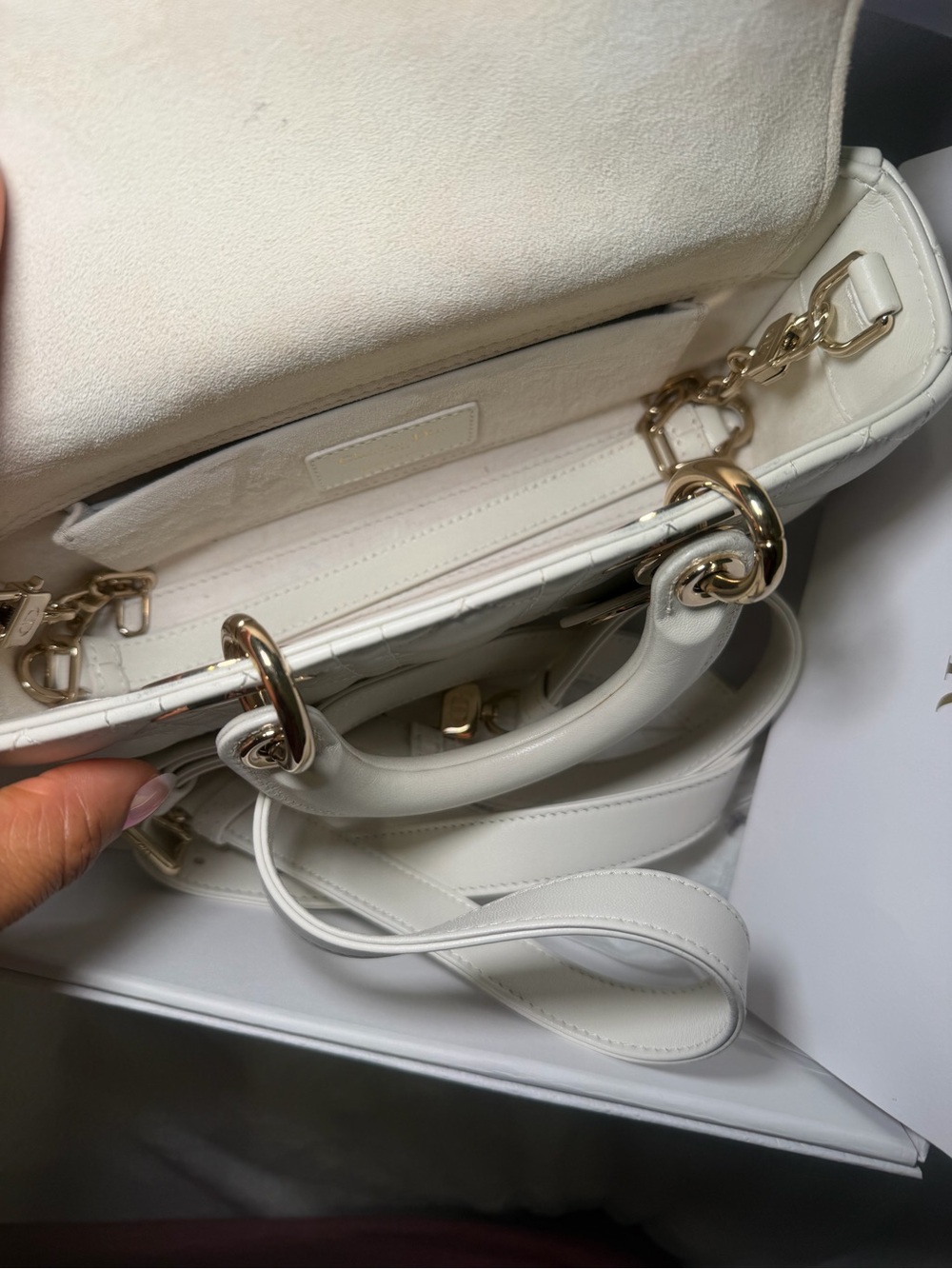 Dior Small Lady D-Joy Bag – Latte Cannage Lambskin - Picture 7 of 11